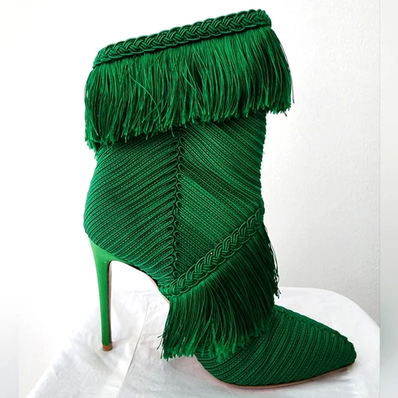 💚Aquazurra Soutage Tassel Bootie 💚 - Picture 3 of 11